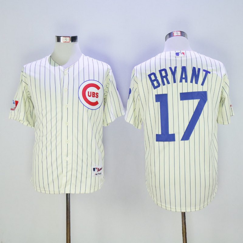 Men Chicago Cubs 17 Bryant Cream Throwback 1969 MLB Jerseys